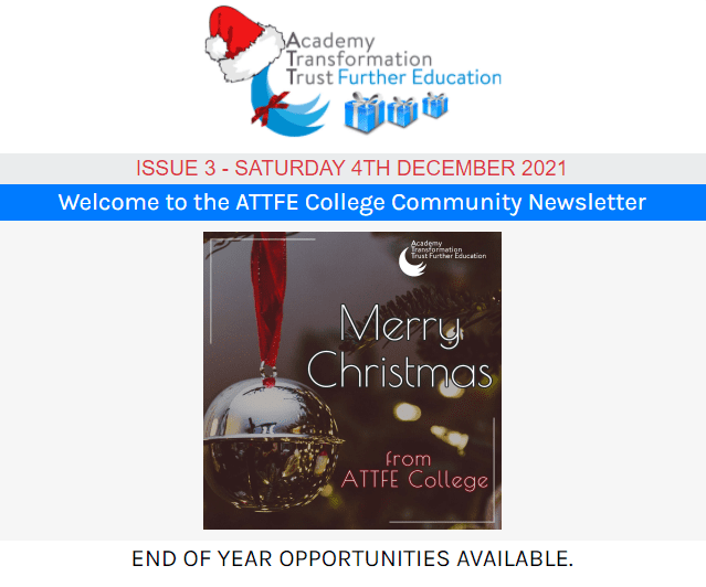 ATTFE COLLEGE COMMUNITY NEWSLETTER 21/22 – ISSUE 3 NOW AVAILABLE